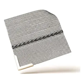 Reinforced mosquito mesh sample with a heavier weave on a beige background